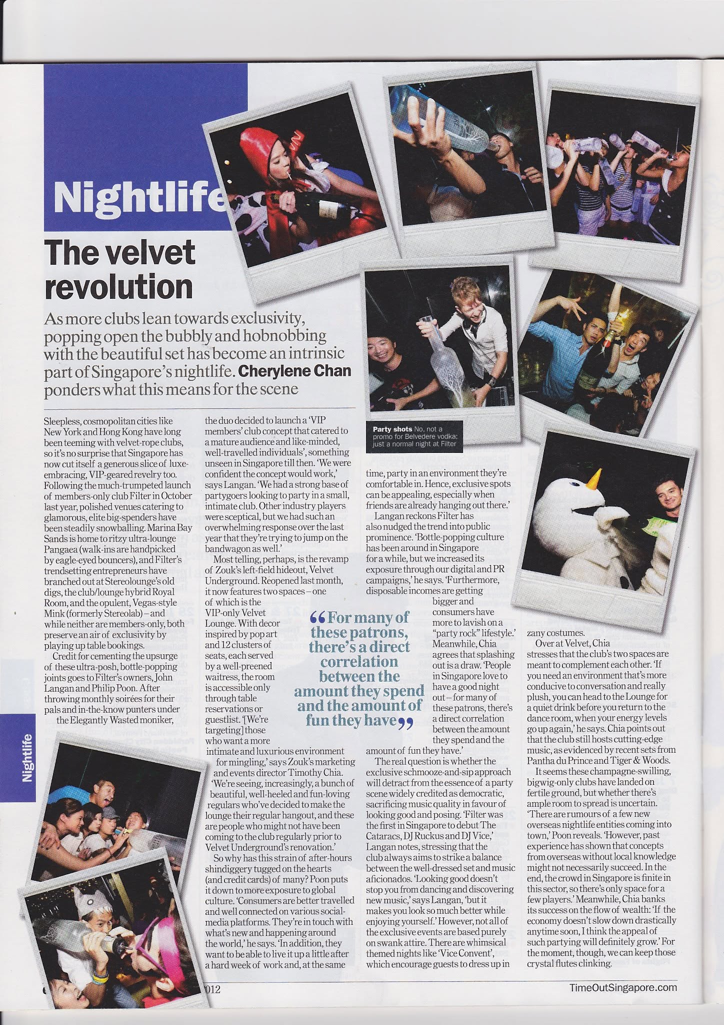 Time Out Singapore, &lsquo;The velvet revolution&rsquo;, featuring Filter Members Club and John Langan.