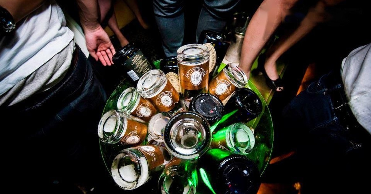 A tray of spent bottles at Filter Members Club.